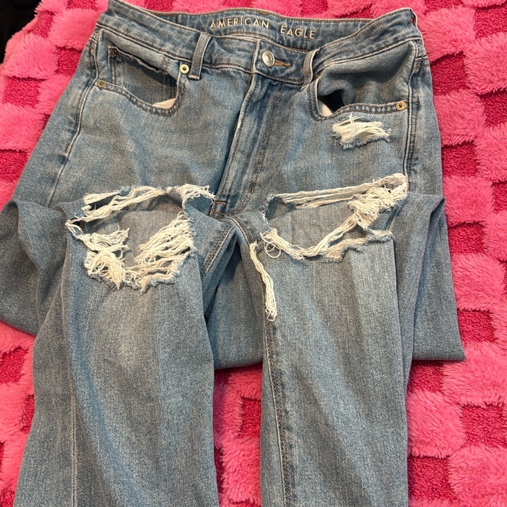 american eagle mom ripped jeans